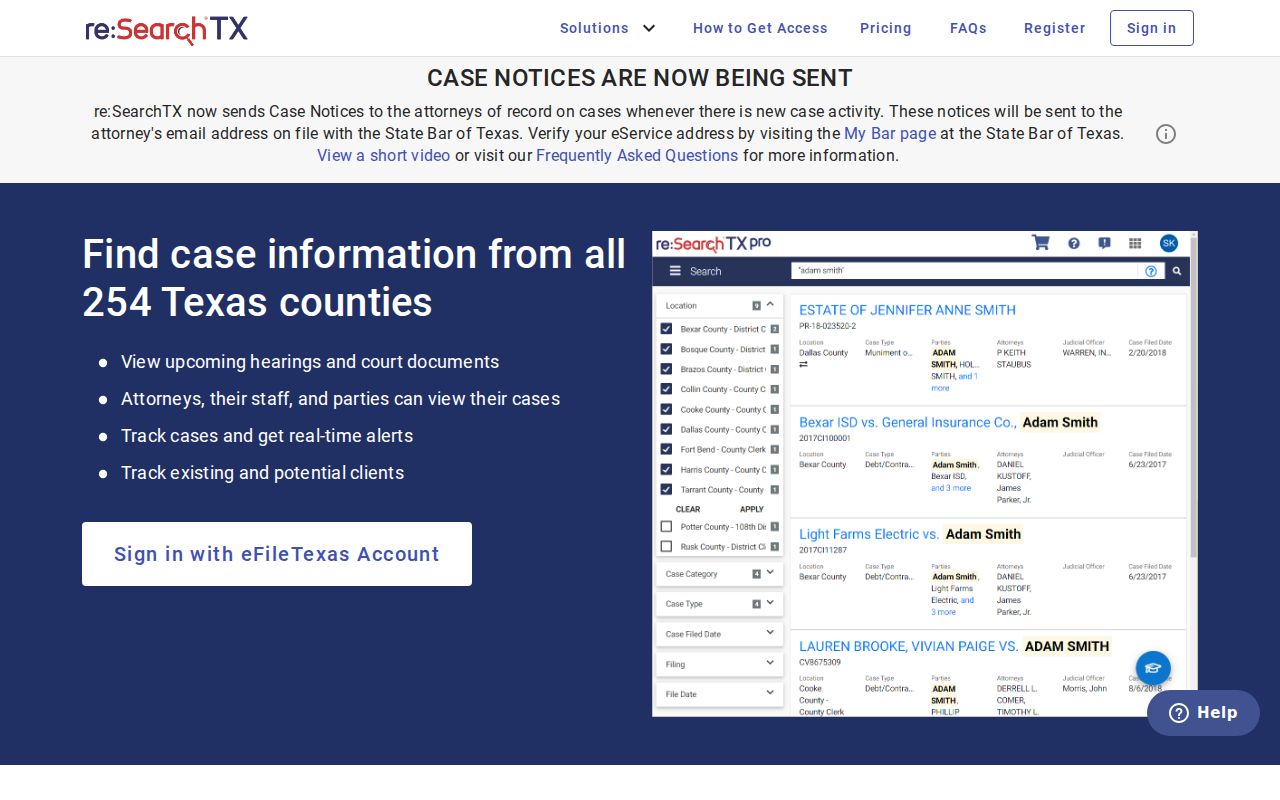 re SearchTX access for Parker County criminal court records