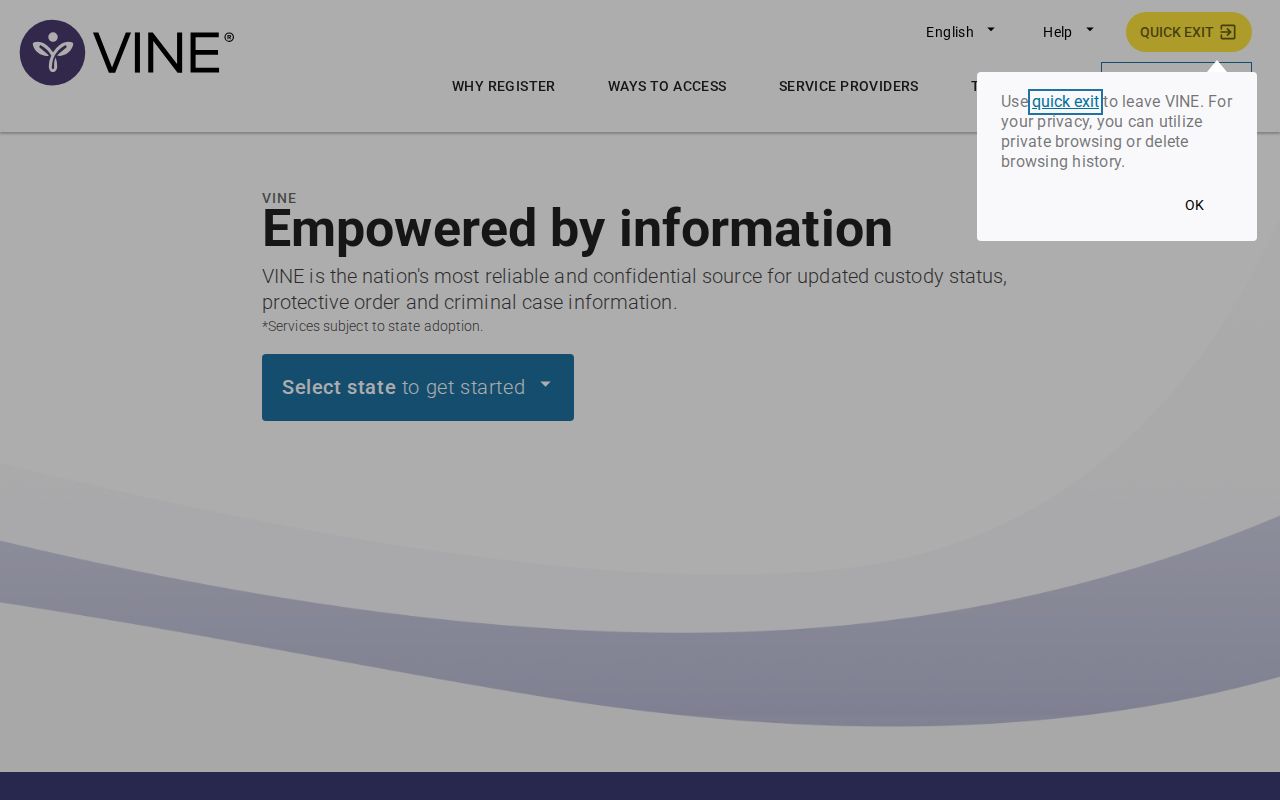 Parker County arrest custody notification platform screen