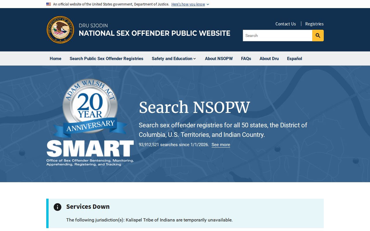 National registry layer for a Parker County sex offender check